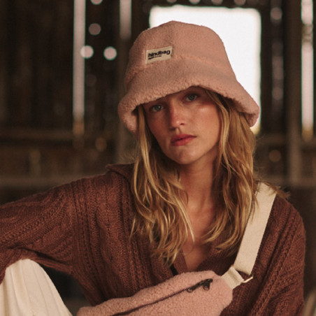 Bob Hindbag Teddy Chéri Rose Poudré - Le chapeau Éthique en fourrure Végan