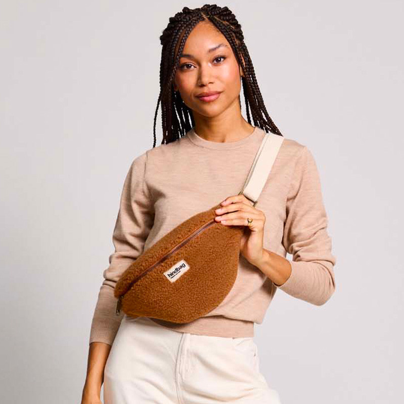 Banane Olivia HINDBAG TEDDY BRUN - Collection Teddy Chéri - Le sac bannane en Fourrure Éthique