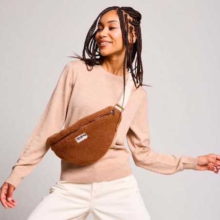 Hindbag - Banane Sasha Teddy Brun - Collection Fourrure Éthique - mode Hiver