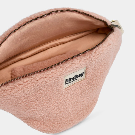 Hindbag - Banane Sasha Teddy Rose Poudré - Collection Fourrure Éthique - mode Femme