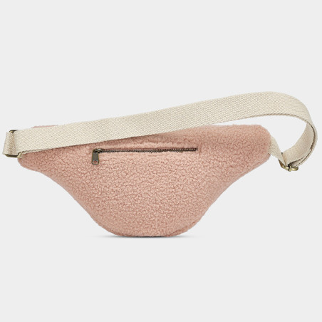 Hindbag - Banane Sasha Teddy Rose Poudré - Collection Fourrure Éthique - mode Femme