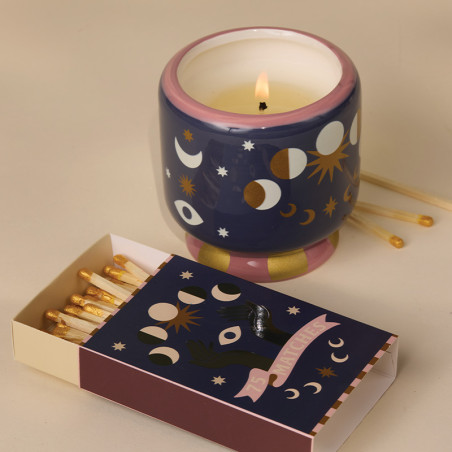 Bougie parfumée Lune Jasmin et Rose Paddywax collection Adopo design décoratif