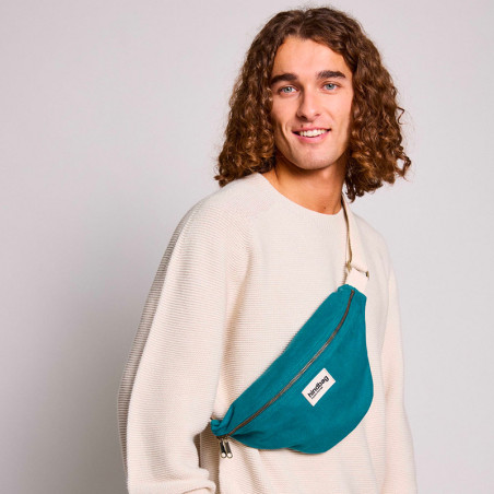 Banane Olivia en Coton Bleu Paon – Hindbag