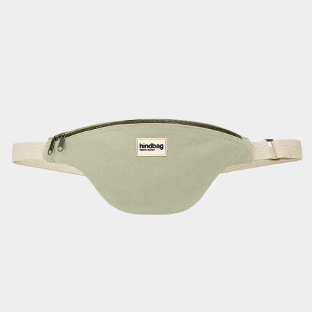 Banane Olivia Hindbag en coton vert argile - portée en bandoulière - Sac mixte Homme & Femme