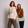 Banane Olivia Hindbag en coton vert argile - portée en bandoulière - Sac mixte Homme & Femme