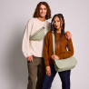 Banane Olivia Hindbag en coton vert argile - portée en bandoulière - Sac mixte Homme & Femme
