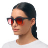 LUNETTES DE SOLEIL OKKIA GIOVANNI - COULEURS HAVANA BLACK ET VERRES ROUGE | OK012-BK-RD