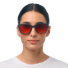 LUNETTES DE SOLEIL OKKIA GIOVANNI - COULEURS HAVANA BLACK ET VERRES ROUGE | OK012-BK-RD