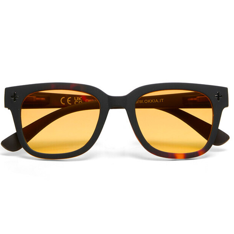 LUNETTES DE SOLEIL OKKIA GIOVANNI - COULEURS HAVANA BLACK ET VERRES JAUNE | OK012-BK-YE