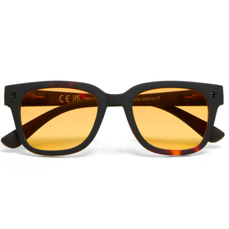 LUNETTES DE SOLEIL OKKIA GIOVANNI - COULEURS HAVANA BLACK ET VERRES JAUNE | OK012-BK-YE
