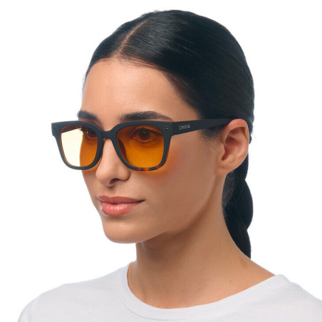 LUNETTES DE SOLEIL OKKIA GIOVANNI - COULEURS HAVANA BLACK ET VERRES JAUNE | OK012-BK-YE