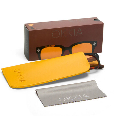 LUNETTES DE SOLEIL OKKIA GIOVANNI - COULEURS HAVANA BLACK ET VERRES JAUNE | OK012-BK-YE