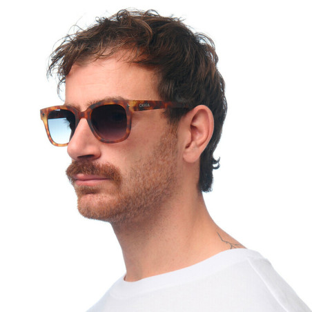 LUNETTES DE SOLEIL OKKIA GIOVANNI - COULEURS SAHARA HAVANA ET VERRES VERT | OK012-SH-GR