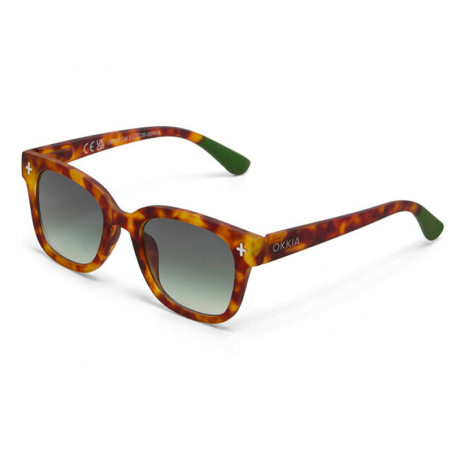 LUNETTES DE SOLEIL OKKIA GIOVANNI - COULEURS SAHARA HAVANA ET VERRES VERT | OK012-SH-GR