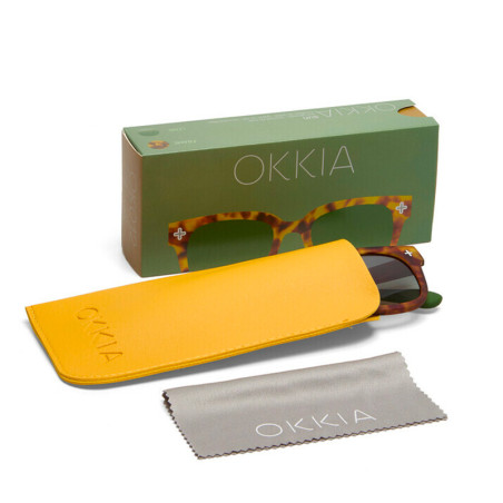 LUNETTES DE SOLEIL OKKIA GIOVANNI - COULEURS SAHARA HAVANA ET VERRES VERT | OK012-SH-GR