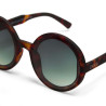 LUNETTES DE SOLEIL OKKIA MONICA - COULEUR HAVANA ET VERRES VERT - REF OK014 CH-GR