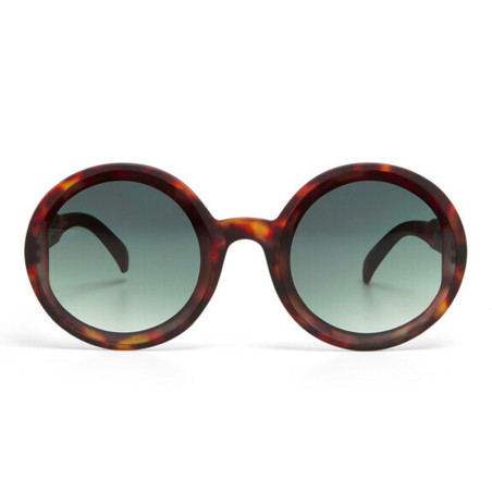 LUNETTES DE SOLEIL OKKIA MONICA - COULEUR HAVANA ET VERRES VERT - REF OK014 CH-GR