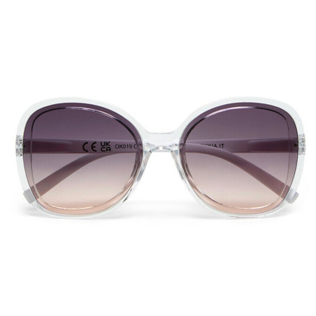 LUNETTES DE SOLEIL OKKIA ANNA -  GRAND FORMAT - TRANSPARENT CLEAR ET VERRES NOIR - OK019 TCL-BK