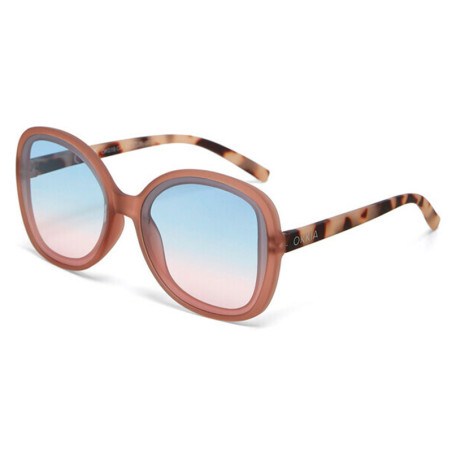 LUNETTES DE SOLEIL OKKIA ANNA -  GRAND FORMAT - PINK HAVANA ET VERRES BLUE PINK - OK019 PH-BP