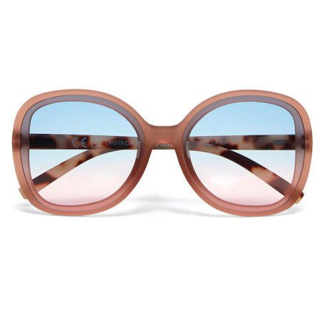 LUNETTES DE SOLEIL OKKIA ANNA -  GRAND FORMAT - PINK HAVANA ET VERRES BLUE PINK - OK019 PH-BP