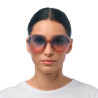 LUNETTES DE SOLEIL OKKIA ANNA -  GRAND FORMAT - PINK HAVANA ET VERRES BLUE PINK - OK019 PH-BP