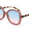 LUNETTES DE SOLEIL OKKIA ANNA -  GRAND FORMAT - PINK HAVANA ET VERRES BLUE PINK - OK019 PH-BP