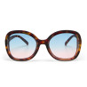 LUNETTES DE SOLEIL OKKIA ANNA -  GRAND FORMAT - HAVANA ET VERRES BLUE PINK - OK019 CH-BP