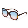 LUNETTES DE SOLEIL OKKIA ANNA -  GRAND FORMAT - HAVANA ET VERRES BLUE PINK - OK019 CH-BP