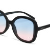 LUNETTES DE SOLEIL OKKIA ANNA -  GRAND FORMAT - NOIR ET VERRES BLUE PINK - OK019 BK-BP