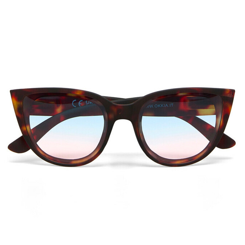 OKKIA LUNETTES DE SOLEIL SILVIA - COULEUR HAVANA ET VERRES BLEU PINK - OK020 CH-BP