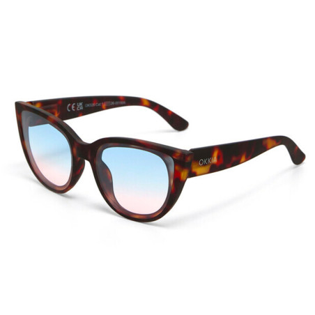 OKKIA LUNETTES DE SOLEIL SILVIA - COULEUR HAVANA ET VERRES BLEU PINK - OK020 CH-BP