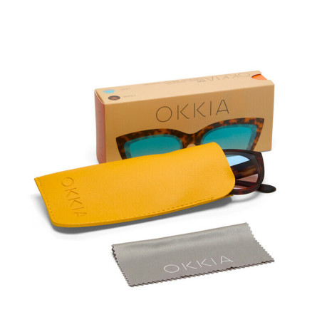 OKKIA LUNETTES DE SOLEIL SILVIA - COULEUR HAVANA ET VERRES BLEU PINK - OK020 CH-BP