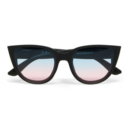 OKKIA LUNETTES DE SOLEIL SILVIA - MONTURE NOIR ET VERRES BLEU PINK - OK020 BK-BP