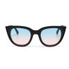 OKKIA LUNETTES DE SOLEIL SILVIA - MONTURE NOIR ET VERRES BLEU PINK - OK020 BK-BP