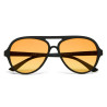 OKKIA - LUNETTES DE SOLEIL ALESSIO - MONTURE NOIR ET VERRES JAUNE - OK021-BK-YE