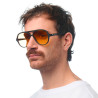 OKKIA - LUNETTES DE SOLEIL ALESSIO - MONTURE NOIR ET VERRES JAUNE - OK021-BK-YE
