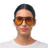 OKKIA - LUNETTES DE SOLEIL ALESSIO - MONTURE NOIR ET VERRES JAUNE - OK021-BK-YE
