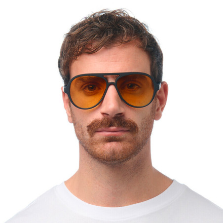 OKKIA - LUNETTES DE SOLEIL ALESSIO - MONTURE NOIR ET VERRES JAUNE - OK021-BK-YE