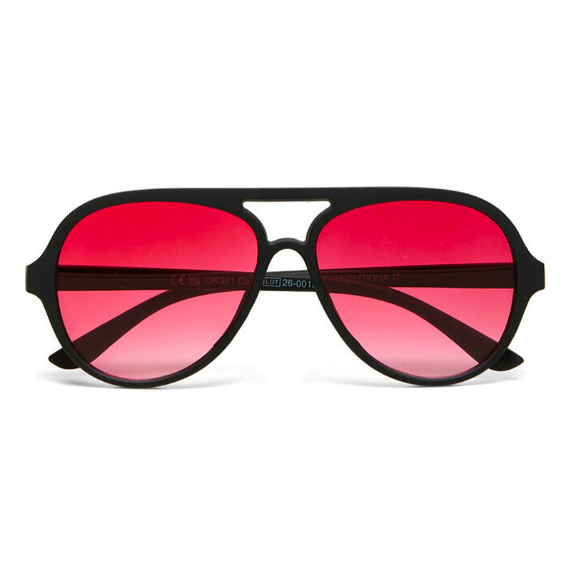 OKKIA - LUNETTES DE SOLEIL ALESSIO - MONTURE NOIR ET VERRES ROUGE - OK021-BK-RD