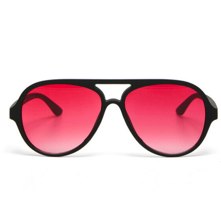OKKIA - LUNETTES DE SOLEIL ALESSIO - MONTURE NOIR ET VERRES ROUGE - OK021-BK-RD