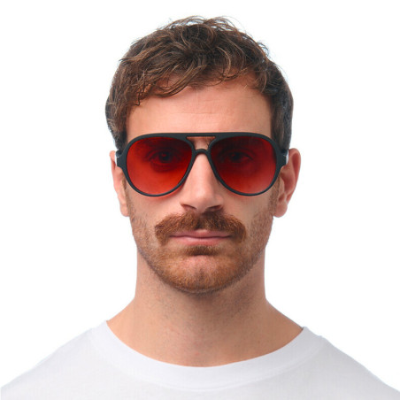 OKKIA - LUNETTES DE SOLEIL ALESSIO - MONTURE NOIR ET VERRES ROUGE - OK021-BK-RD