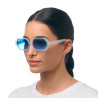 LUNETTES DE SOLEIL OKKIA ANDREA - MONTURES TRANSPARENT CLEAR ET VERRES DARK BLUE- OK022-TCL