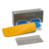 LUNETTES DE SOLEIL OKKIA ANDREA - MONTURES TRANSPARENT CLEAR ET VERRES DARK BLUE- OK022-TCL