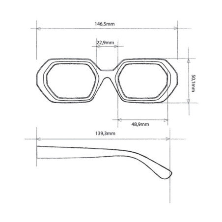 LUNETTES DE SOLEIL OKKIA ANDREA - MONTURES TRANSPARENT CLEAR ET VERRES DARK BLUE- OK022-TCL