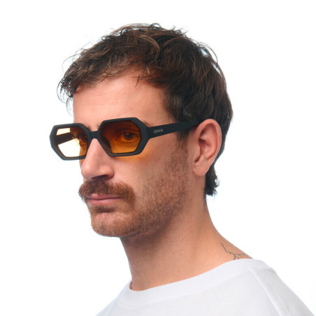 LUNETTES DE SOLEIL OKKIA ANDREA - MONTURES NOIR ET VERRES JAUNE- OK022-BK-YE