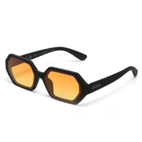 LUNETTES DE SOLEIL OKKIA ANDREA - MONTURES NOIR ET VERRES JAUNE- OK022-BK-YE