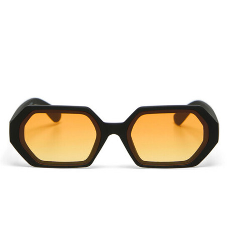 LUNETTES DE SOLEIL OKKIA ANDREA - MONTURES NOIR ET VERRES JAUNE- OK022-BK-YE