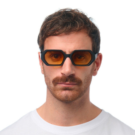 LUNETTES DE SOLEIL OKKIA ANDREA - MONTURES NOIR ET VERRES JAUNE- OK022-BK-YE