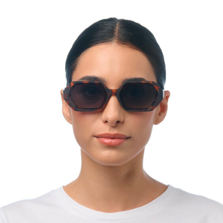 LUNETTES DE SOLEIL OKKIA ANDREA - MONTURE HAVANA ET VERRES GREEN- OK022-CH-GR