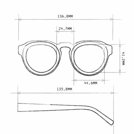 LUNETTES DE SOLEIL OKKIA ZENO - MONTURE RONDE SAHARA HAVANA ET VERRES GREEN - OK032-SH-GR